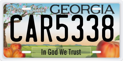 GA license plate CAR5338