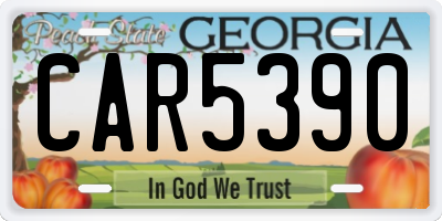 GA license plate CAR5390