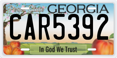 GA license plate CAR5392