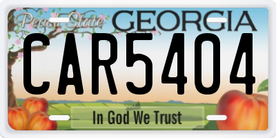 GA license plate CAR5404