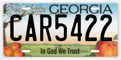 GA license plate CAR5422