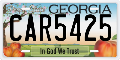 GA license plate CAR5425
