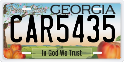 GA license plate CAR5435