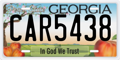 GA license plate CAR5438