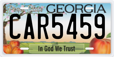 GA license plate CAR5459