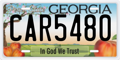 GA license plate CAR5480