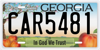 GA license plate CAR5481