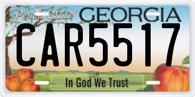 GA license plate CAR5517