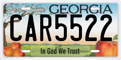 GA license plate CAR5522