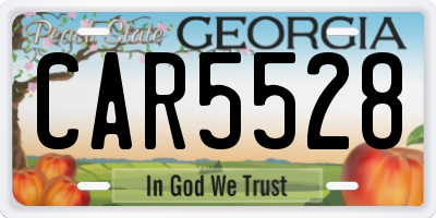 GA license plate CAR5528