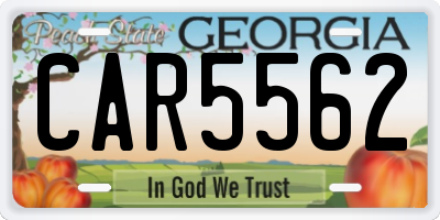 GA license plate CAR5562