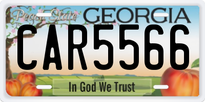 GA license plate CAR5566