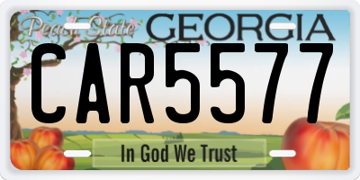 GA license plate CAR5577