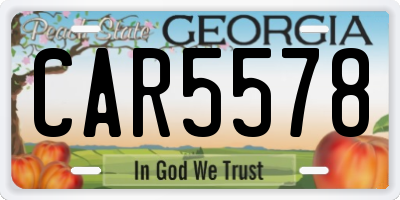 GA license plate CAR5578