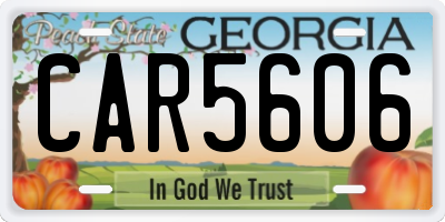 GA license plate CAR5606