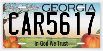 GA license plate CAR5617