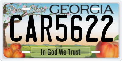 GA license plate CAR5622