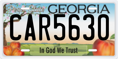 GA license plate CAR5630