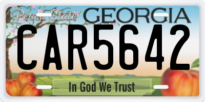 GA license plate CAR5642