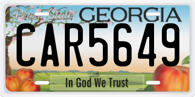 GA license plate CAR5649