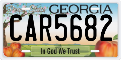 GA license plate CAR5682