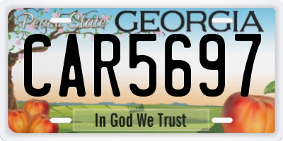 GA license plate CAR5697