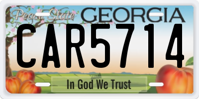 GA license plate CAR5714
