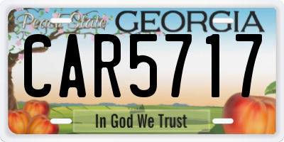 GA license plate CAR5717