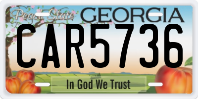 GA license plate CAR5736