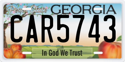 GA license plate CAR5743