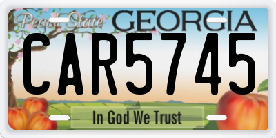 GA license plate CAR5745