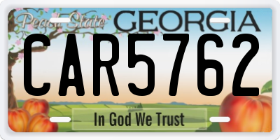 GA license plate CAR5762