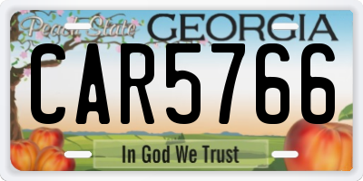 GA license plate CAR5766