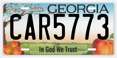 GA license plate CAR5773