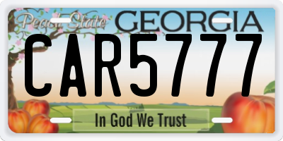 GA license plate CAR5777