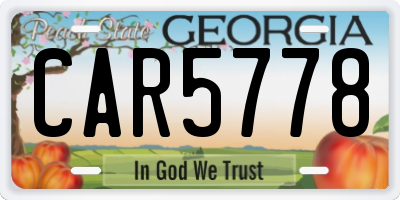 GA license plate CAR5778