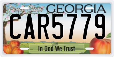 GA license plate CAR5779