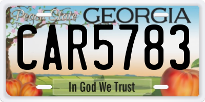 GA license plate CAR5783