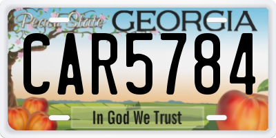 GA license plate CAR5784
