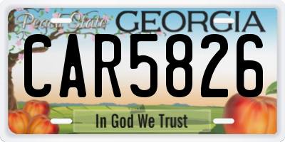 GA license plate CAR5826