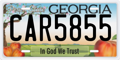 GA license plate CAR5855