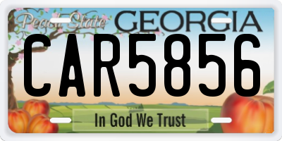 GA license plate CAR5856