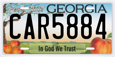 GA license plate CAR5884