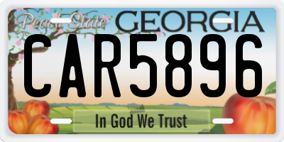 GA license plate CAR5896