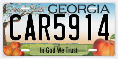 GA license plate CAR5914
