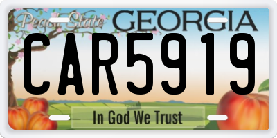 GA license plate CAR5919
