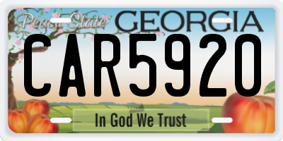 GA license plate CAR5920