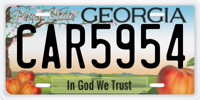 GA license plate CAR5954