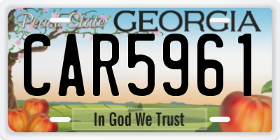 GA license plate CAR5961