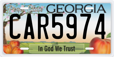 GA license plate CAR5974